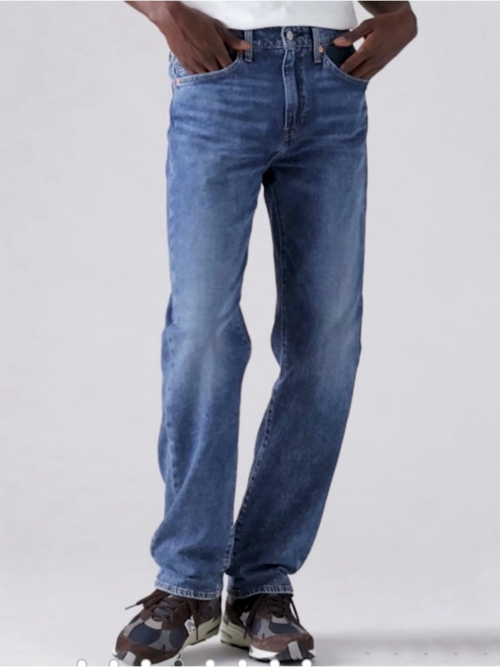 Levi’s Men’s 505 regular fit straight blue jeans size 34x32 light wash denim